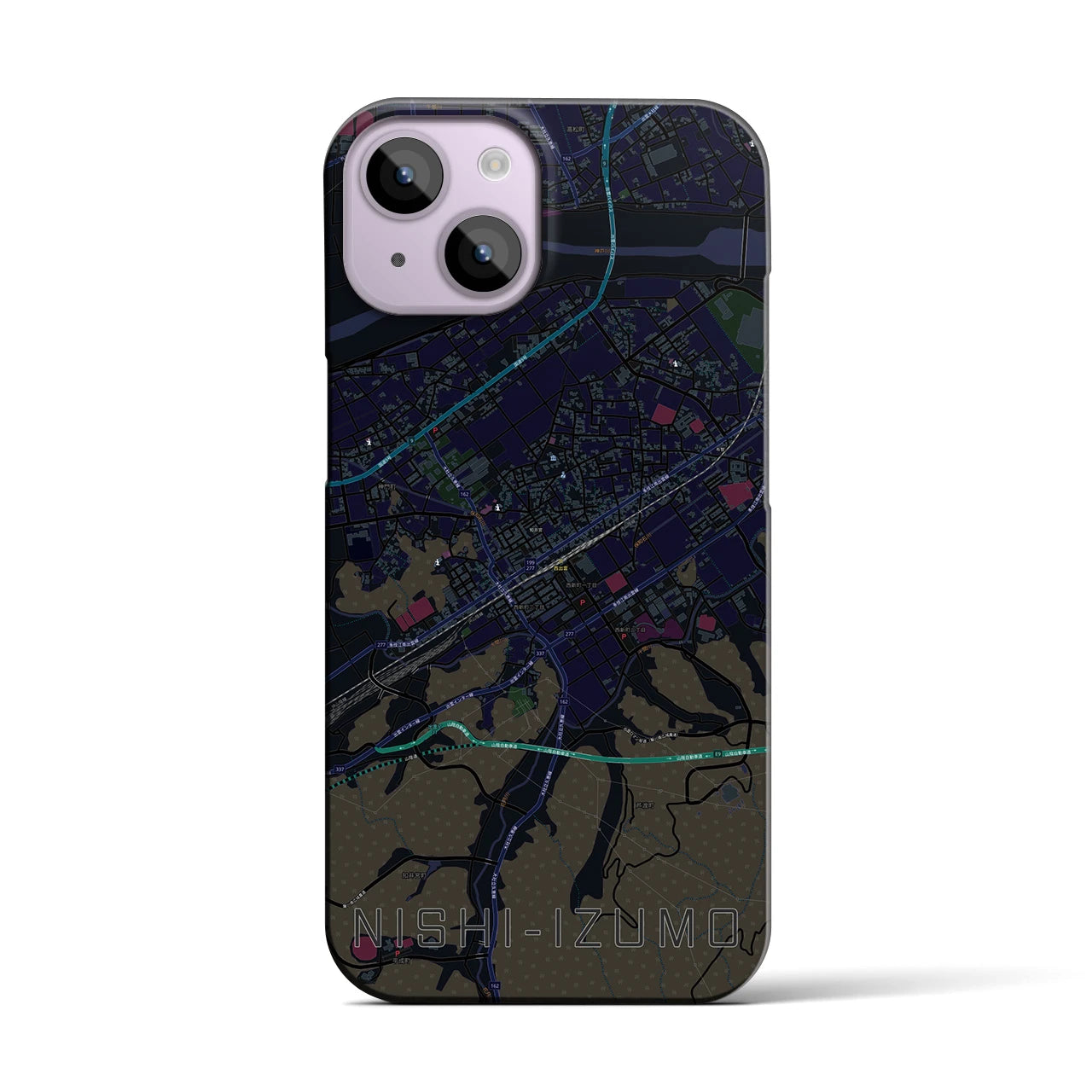 【西出雲(島根県)】地図柄iPhoneケース(バックカバータイプ)