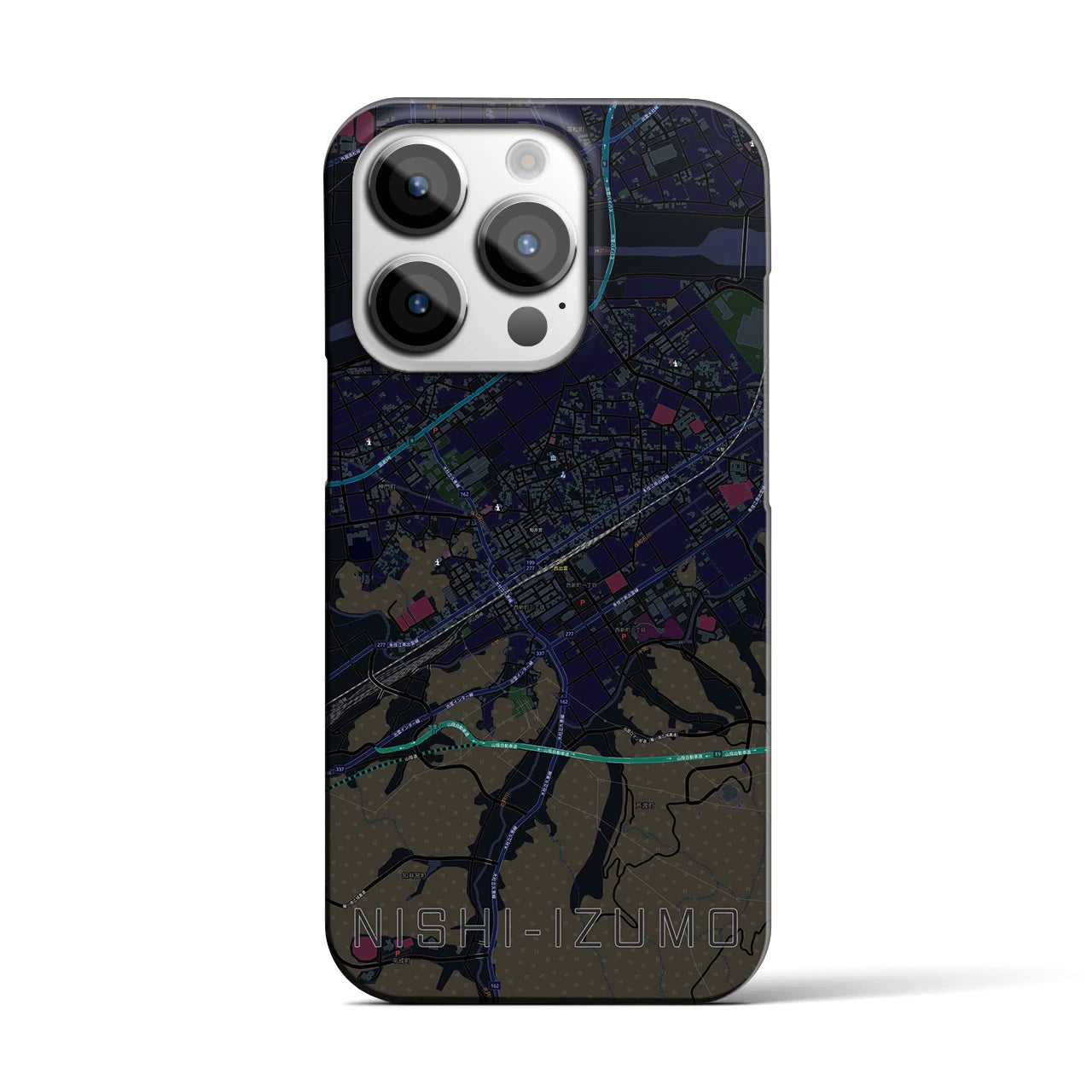 【西出雲(島根県)】地図柄iPhoneケース(バックカバータイプ)