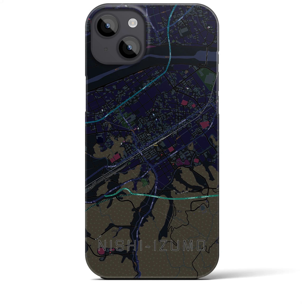 【西出雲(島根県)】地図柄iPhoneケース(バックカバータイプ)