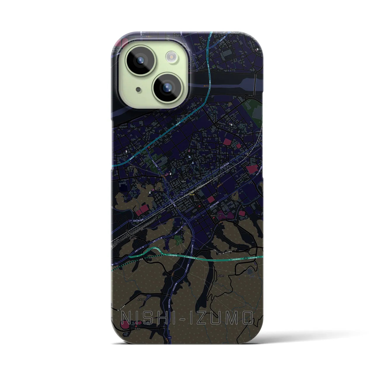 【西出雲(島根県)】地図柄iPhoneケース(バックカバータイプ)
