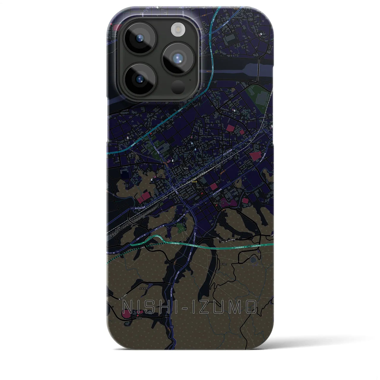 【西出雲(島根県)】地図柄iPhoneケース(バックカバータイプ)