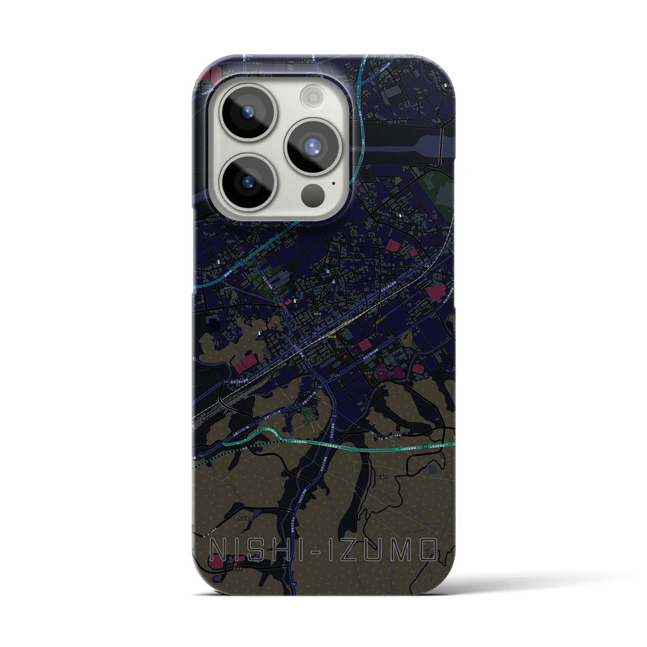 【西出雲(島根県)】地図柄iPhoneケース(バックカバータイプ)