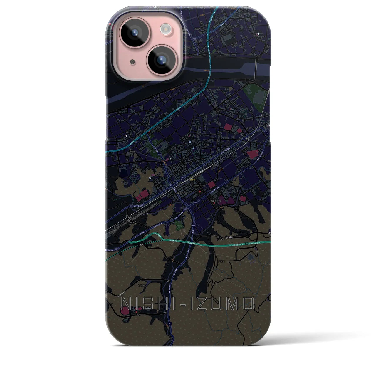 【西出雲(島根県)】地図柄iPhoneケース(バックカバータイプ)