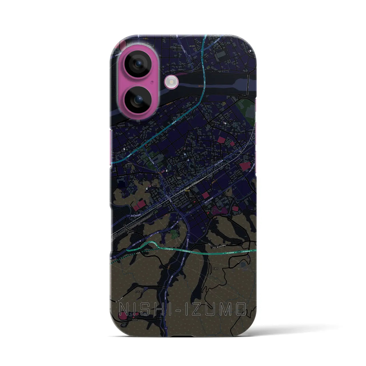 【西出雲(島根県)】地図柄iPhoneケース(バックカバータイプ)