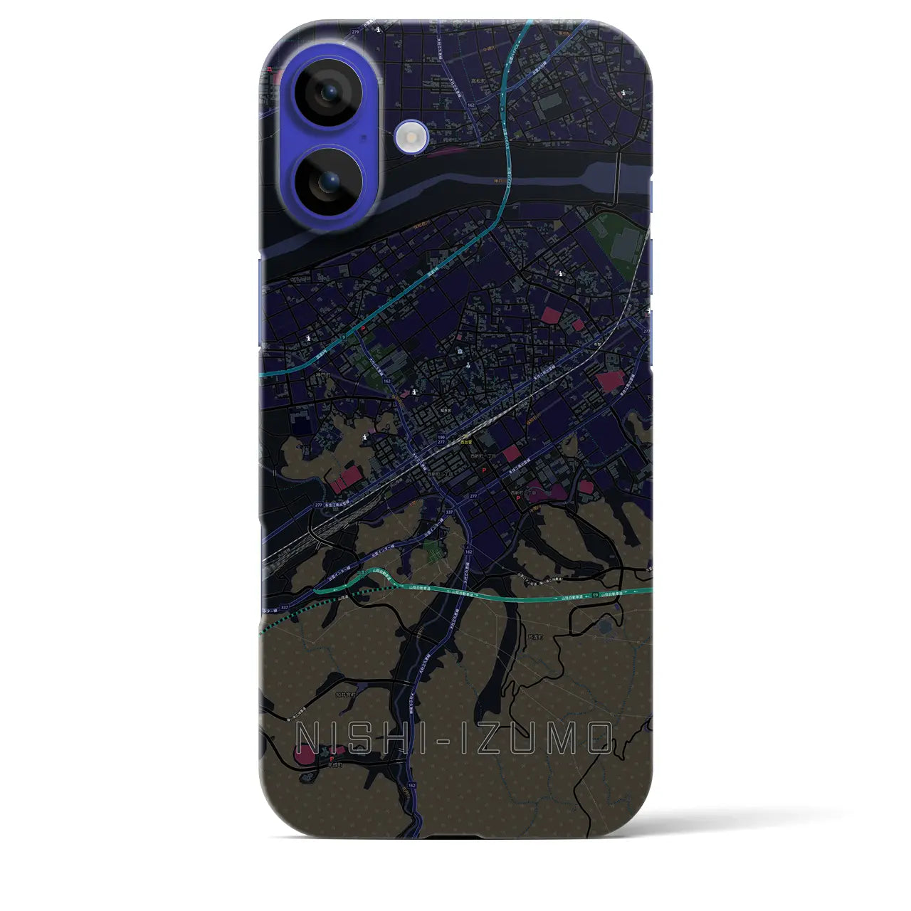 【西出雲(島根県)】地図柄iPhoneケース(バックカバータイプ)