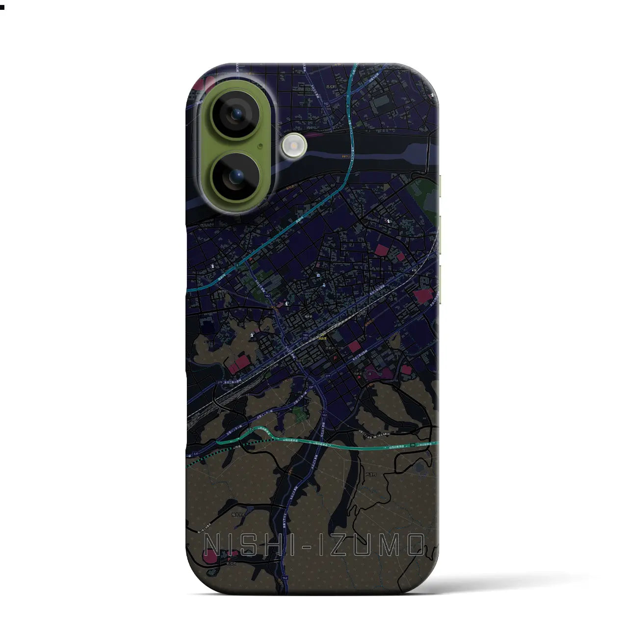 【西出雲(島根県)】地図柄iPhoneケース(バックカバータイプ)