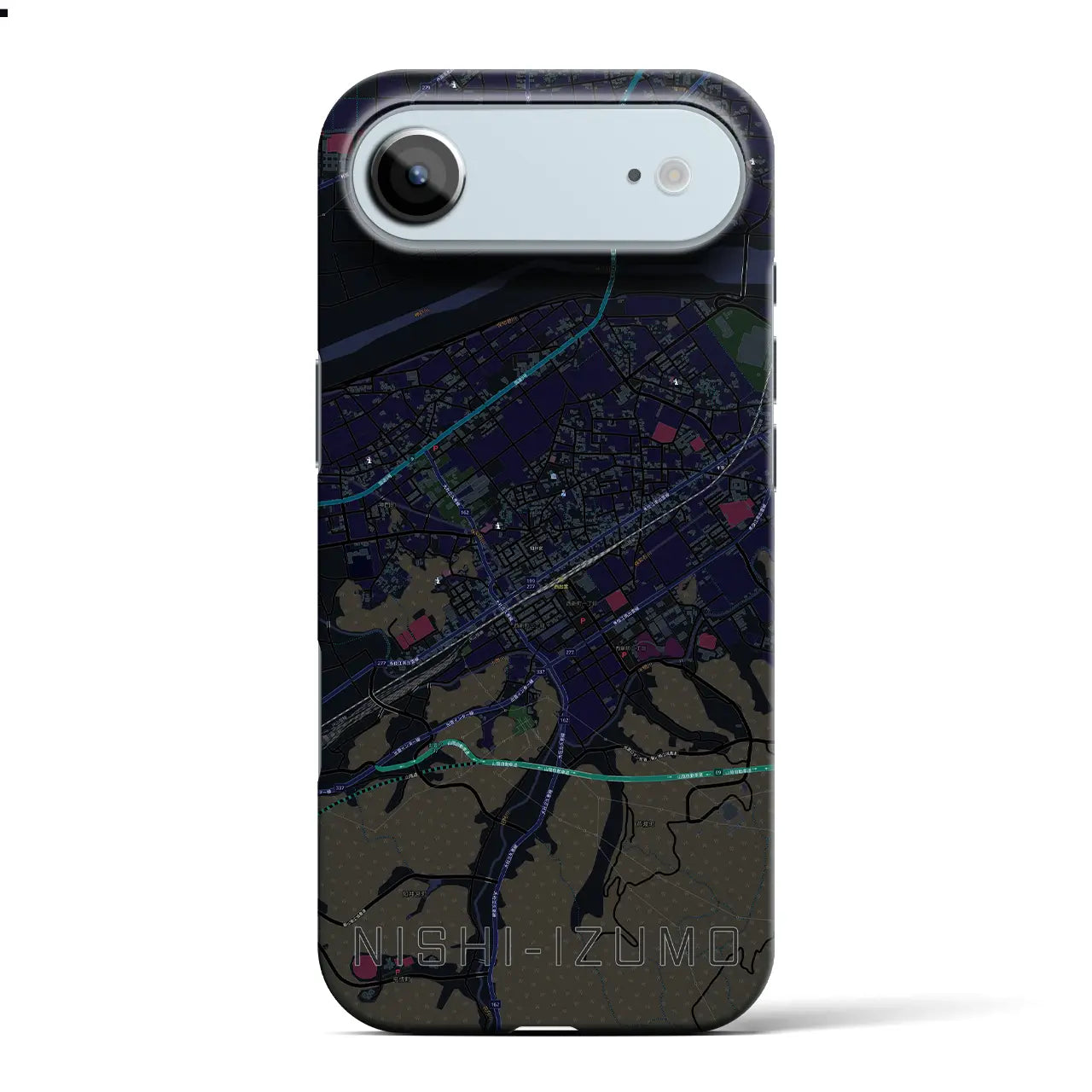 【西出雲(島根県)】地図柄iPhoneケース(バックカバータイプ)