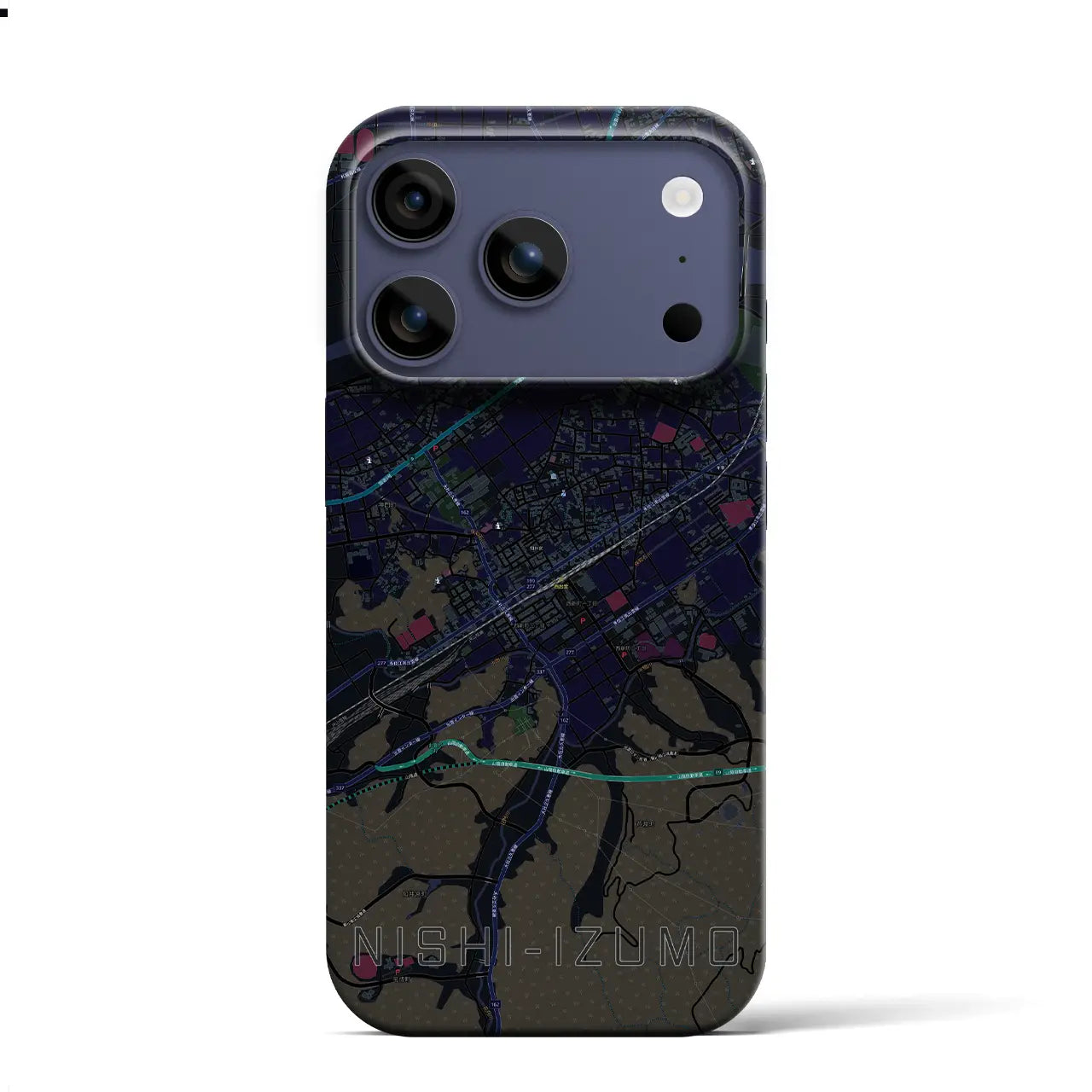 【西出雲(島根県)】地図柄iPhoneケース(バックカバータイプ)