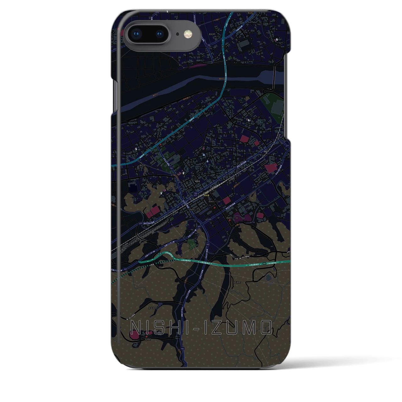 【西出雲(島根県)】地図柄iPhoneケース(バックカバータイプ)