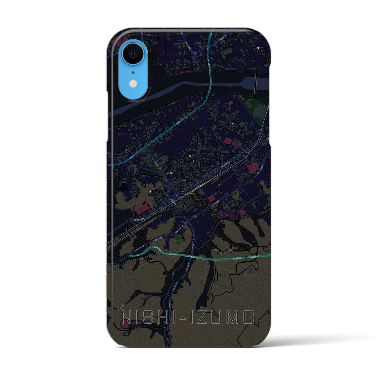 【西出雲(島根県)】地図柄iPhoneケース(バックカバータイプ)