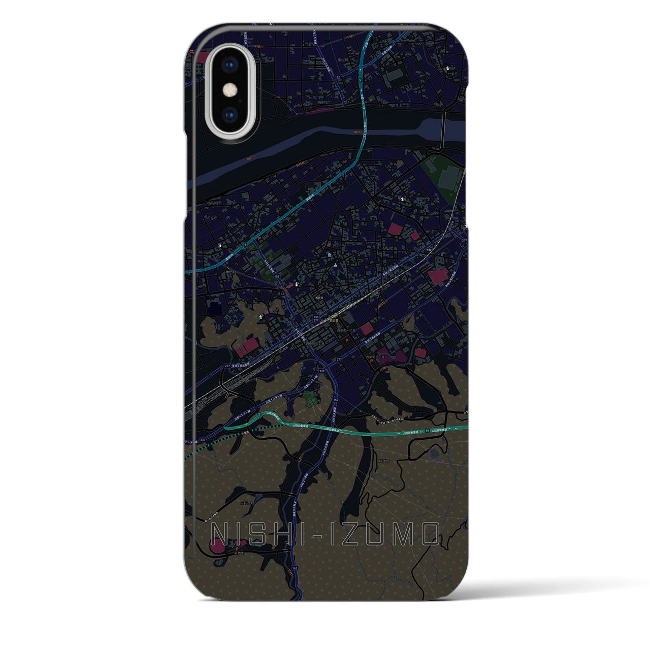 【西出雲(島根県)】地図柄iPhoneケース(バックカバータイプ)