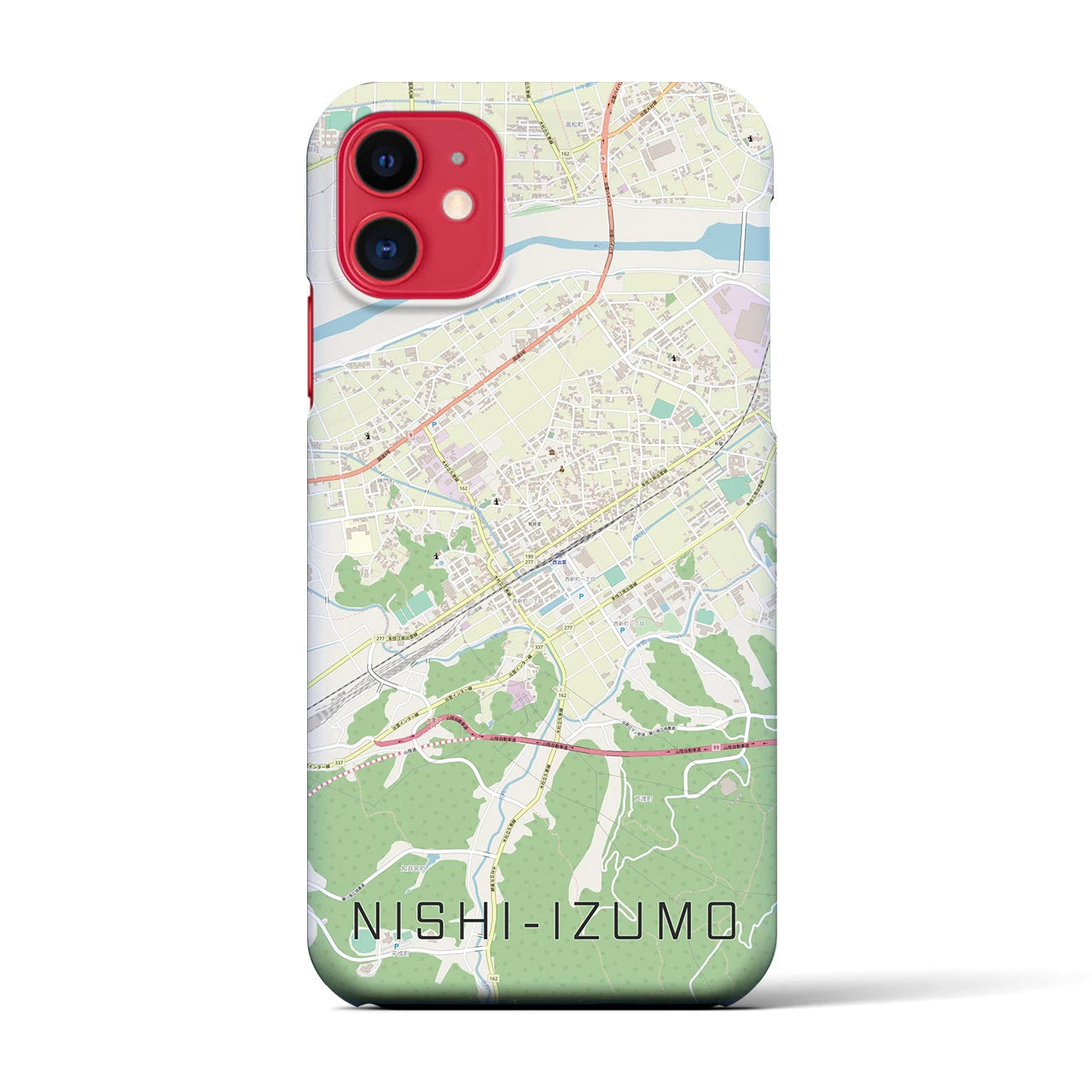 【西出雲(島根県)】地図柄iPhoneケース(バックカバータイプ)