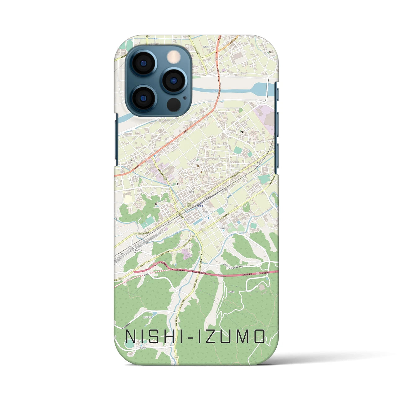 【西出雲(島根県)】地図柄iPhoneケース(バックカバータイプ)