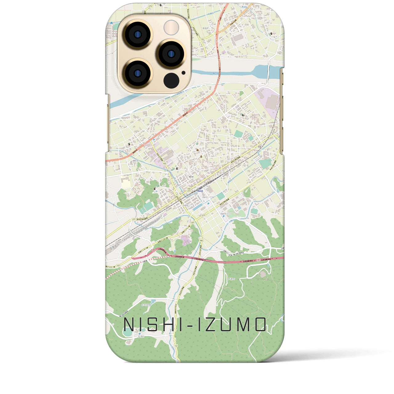 【西出雲(島根県)】地図柄iPhoneケース(バックカバータイプ)