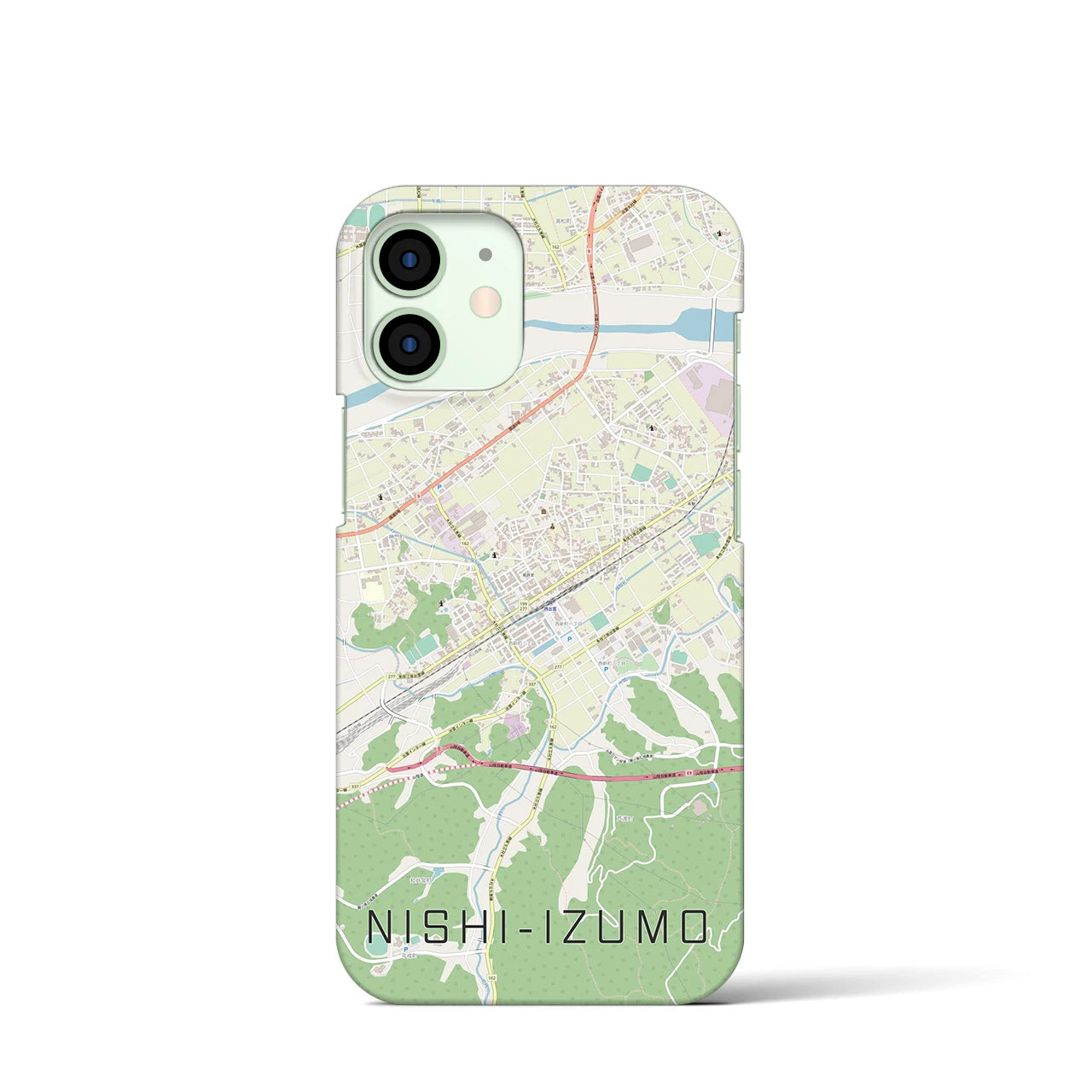 【西出雲(島根県)】地図柄iPhoneケース(バックカバータイプ)