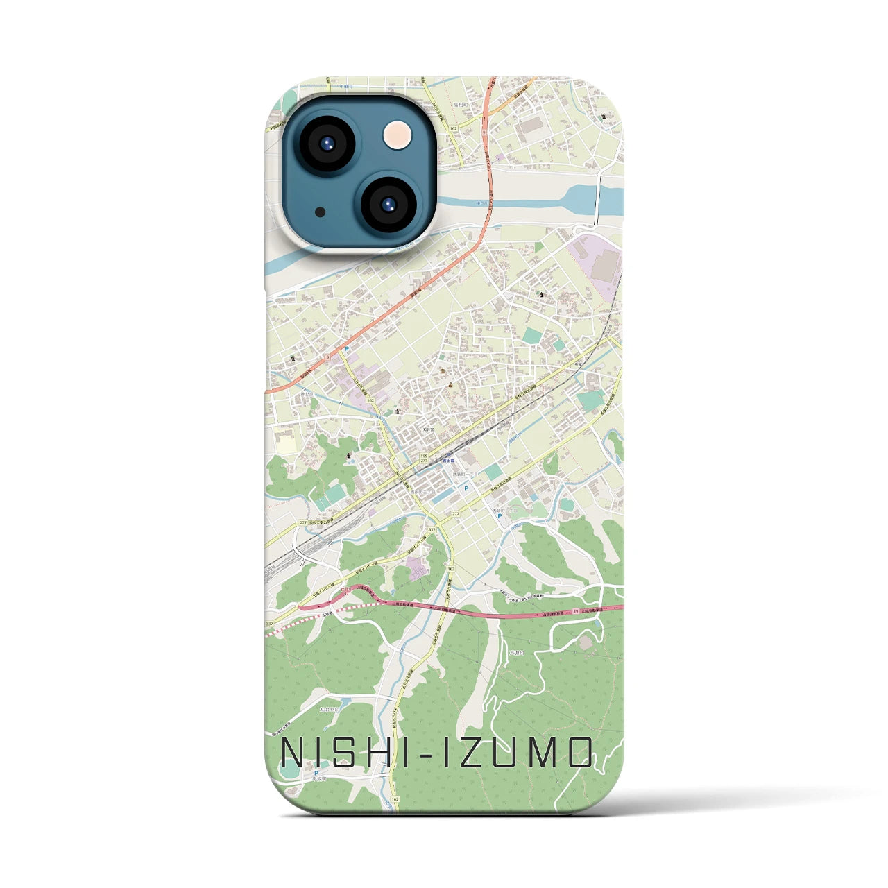 【西出雲(島根県)】地図柄iPhoneケース(バックカバータイプ)