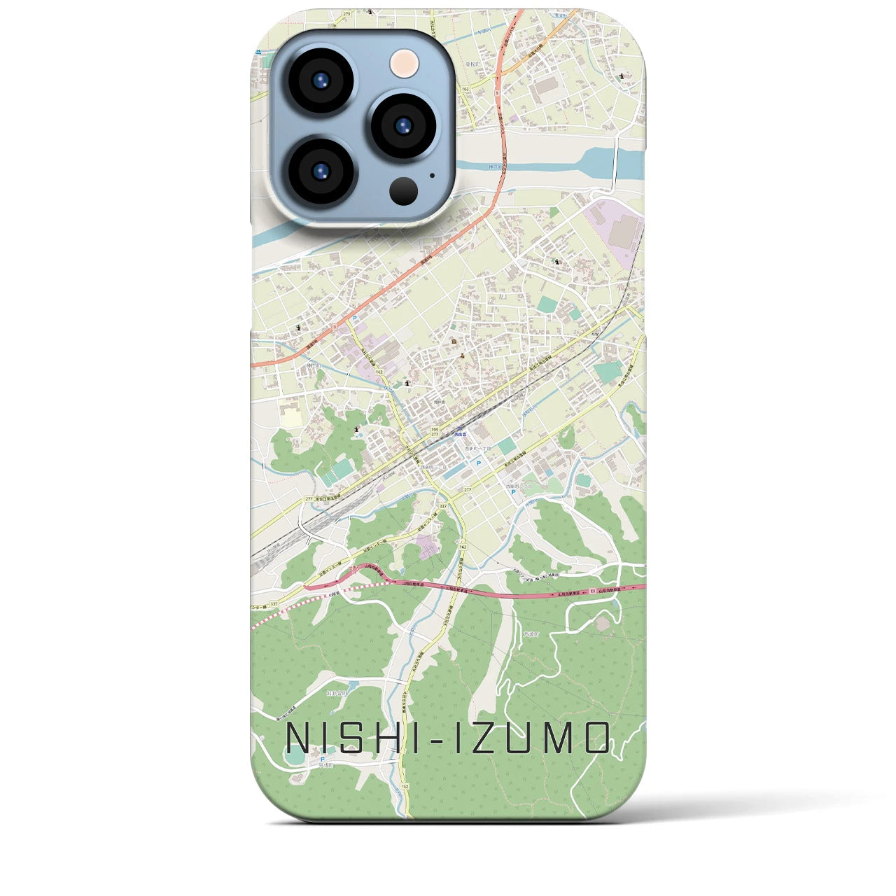 【西出雲(島根県)】地図柄iPhoneケース(バックカバータイプ)