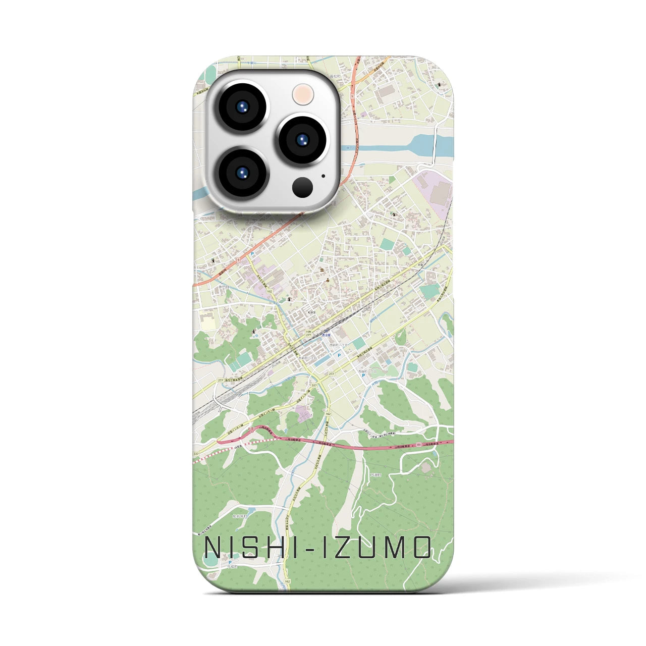 【西出雲(島根県)】地図柄iPhoneケース(バックカバータイプ)
