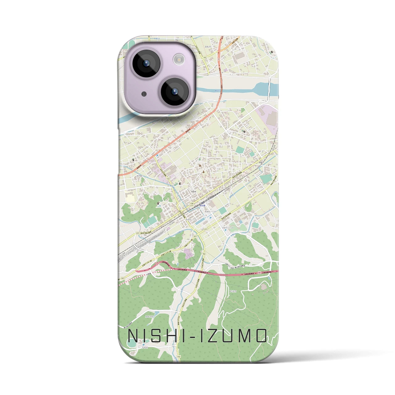【西出雲(島根県)】地図柄iPhoneケース(バックカバータイプ)