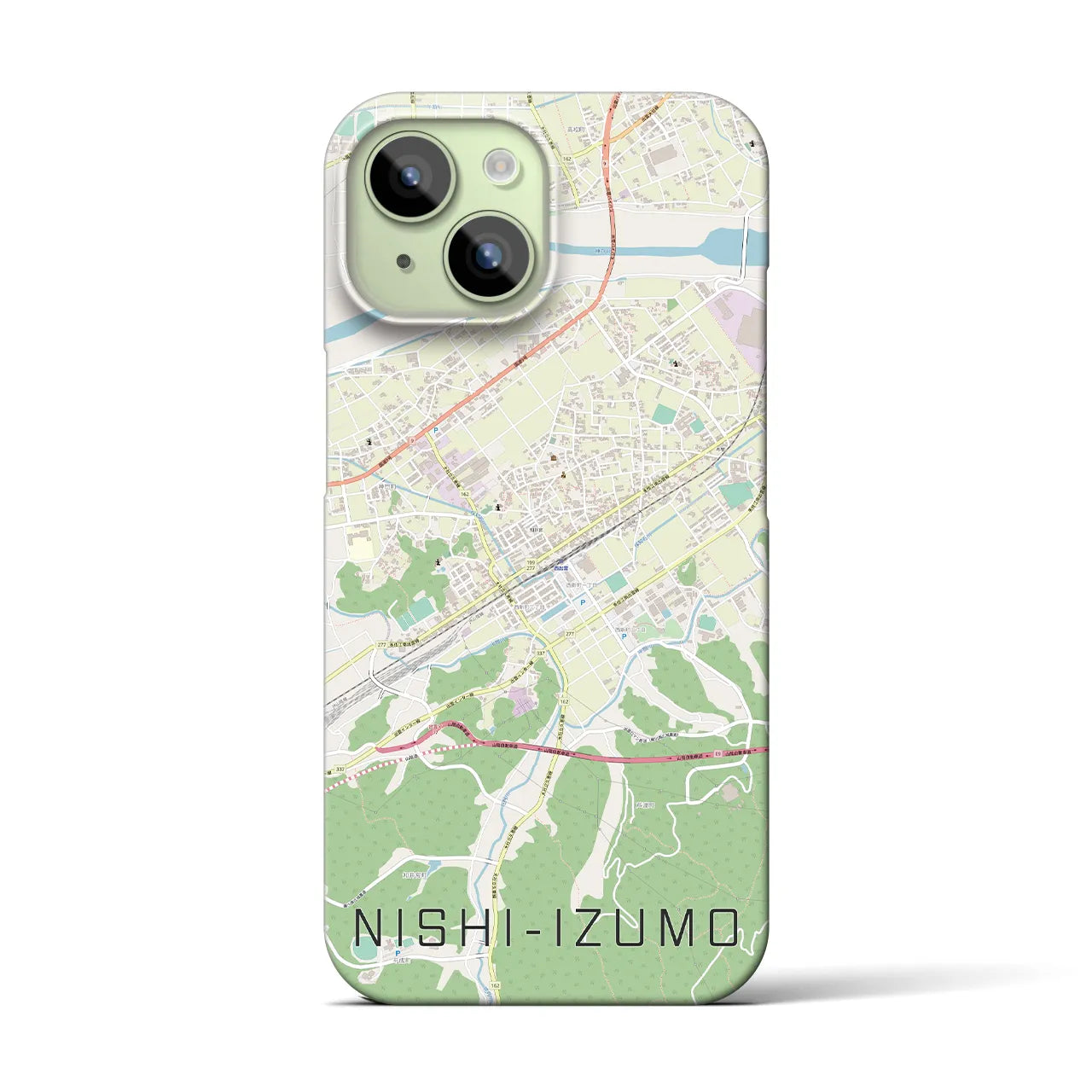 【西出雲(島根県)】地図柄iPhoneケース(バックカバータイプ)