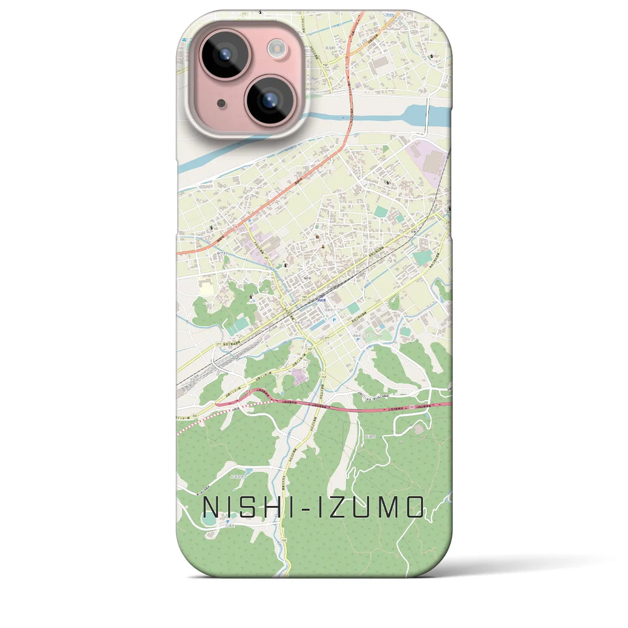 【西出雲(島根県)】地図柄iPhoneケース(バックカバータイプ)