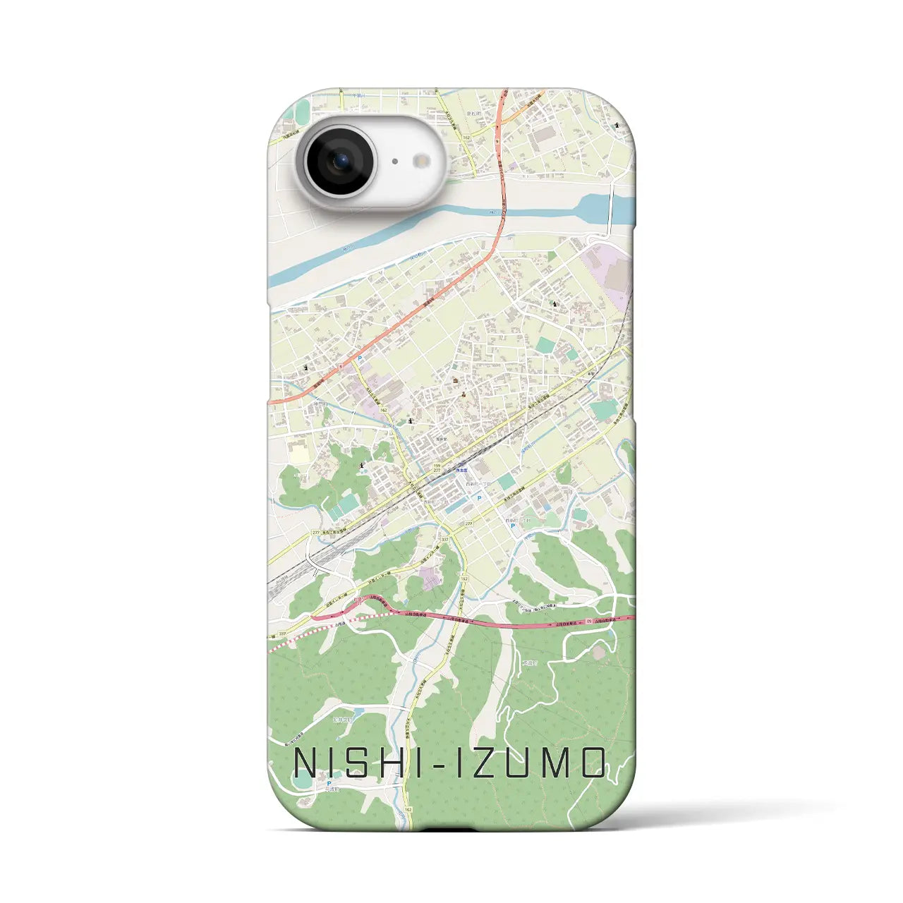 【西出雲(島根県)】地図柄iPhoneケース(バックカバータイプ)