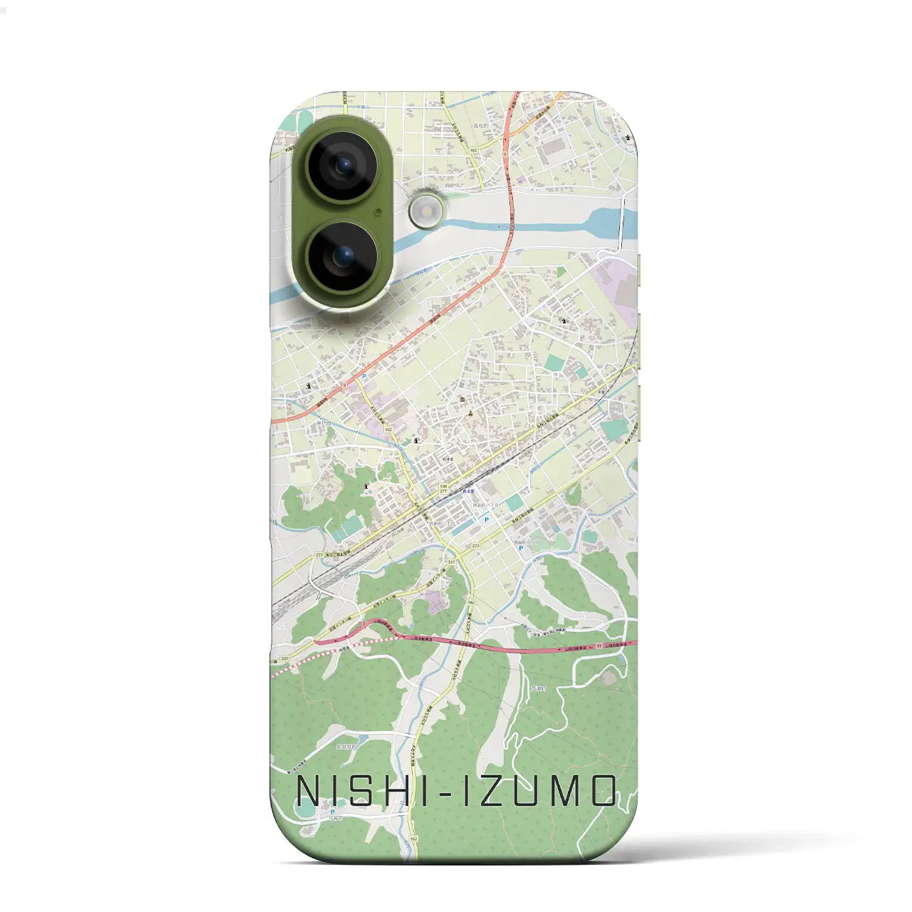 【西出雲(島根県)】地図柄iPhoneケース(バックカバータイプ)