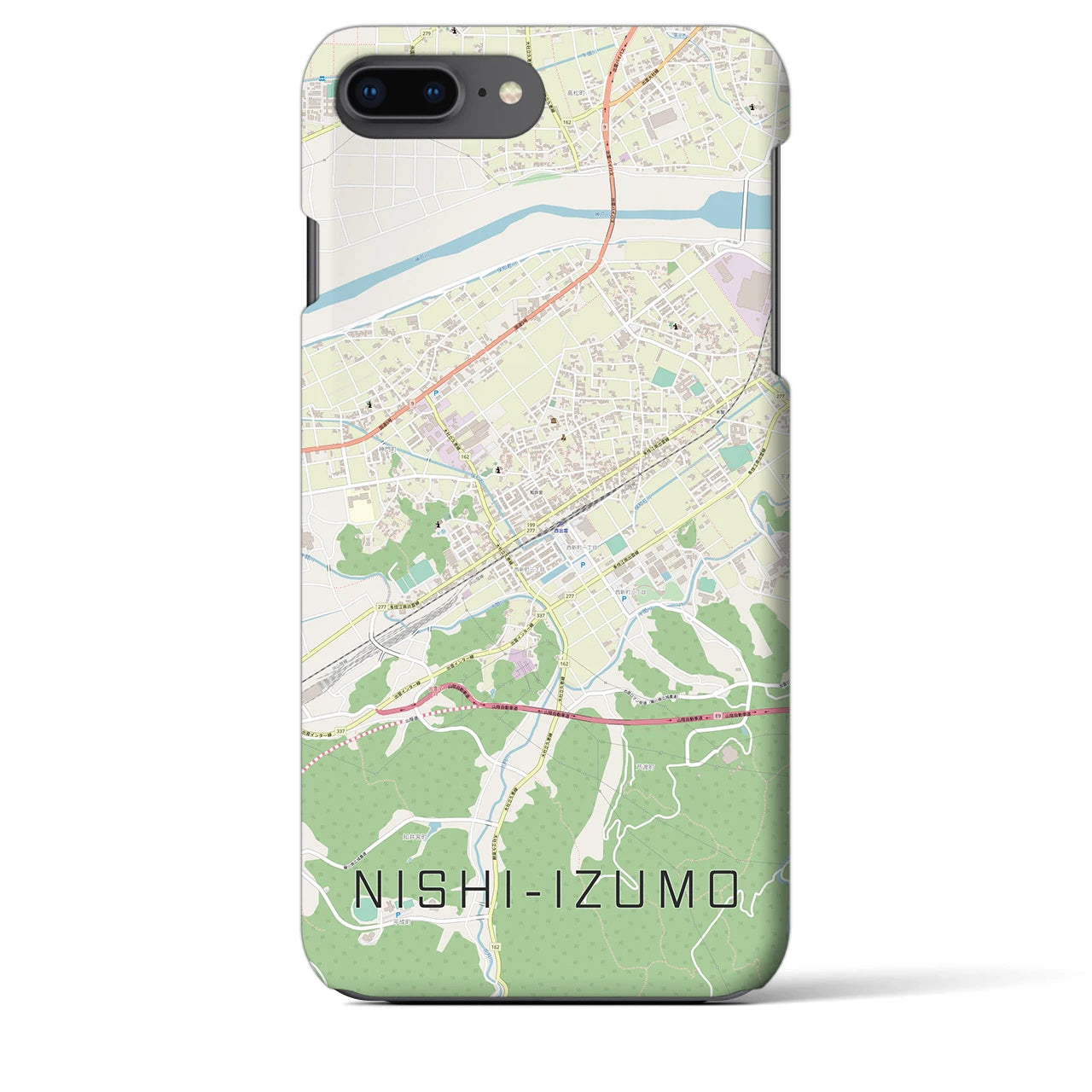 【西出雲(島根県)】地図柄iPhoneケース(バックカバータイプ)