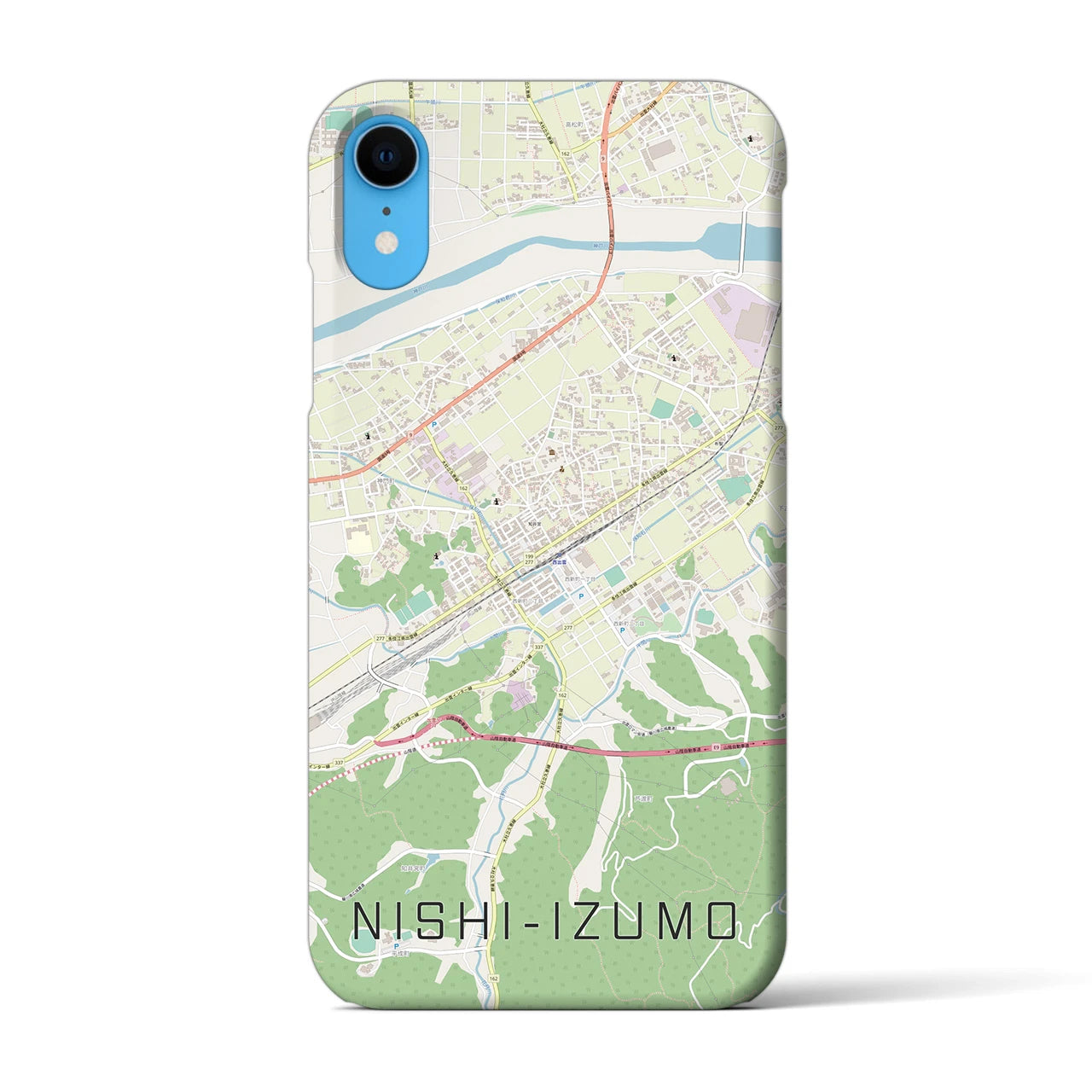 【西出雲(島根県)】地図柄iPhoneケース(バックカバータイプ)