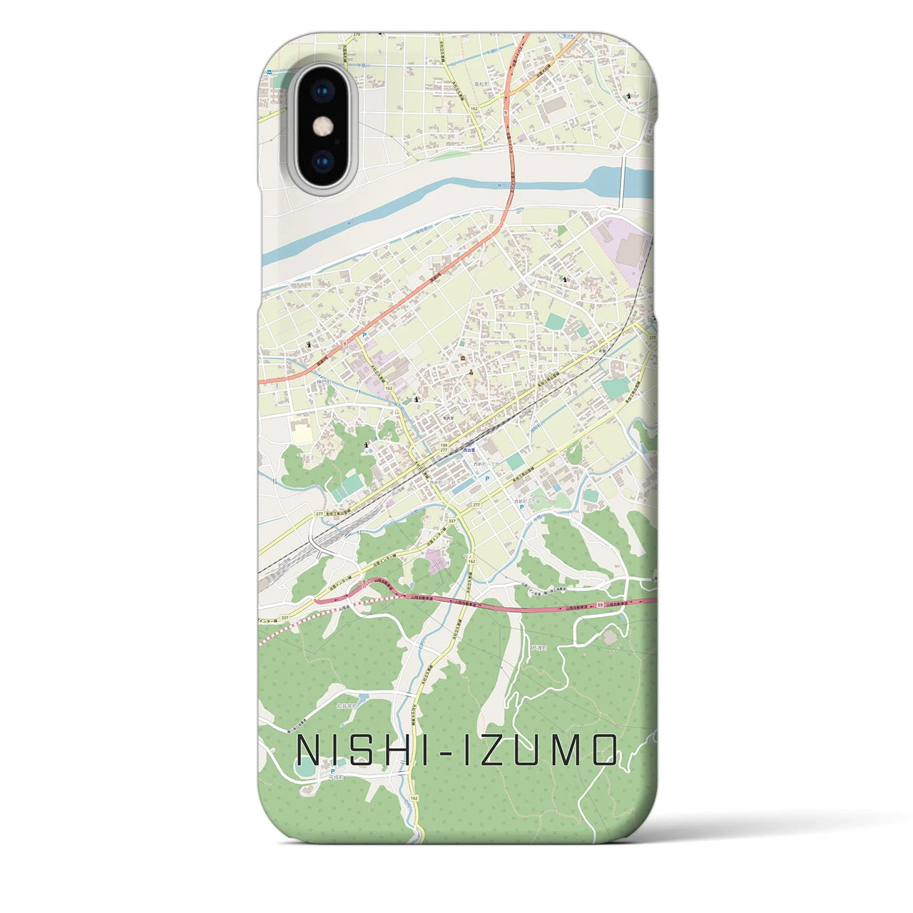 【西出雲(島根県)】地図柄iPhoneケース(バックカバータイプ)
