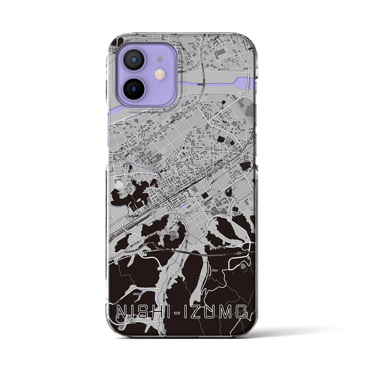 【西出雲(島根県)】地図柄iPhoneケース(クリアタイプ)