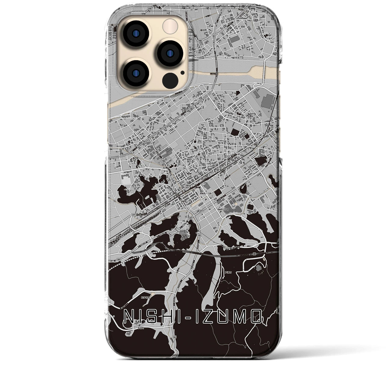 【西出雲(島根県)】地図柄iPhoneケース(クリアタイプ)