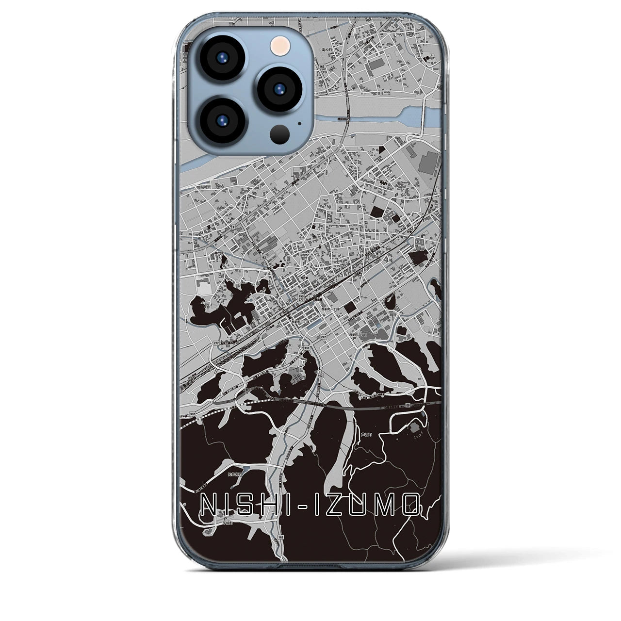 【西出雲(島根県)】地図柄iPhoneケース(クリアタイプ)