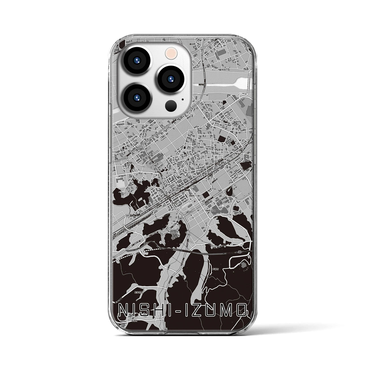 【西出雲(島根県)】地図柄iPhoneケース(クリアタイプ)