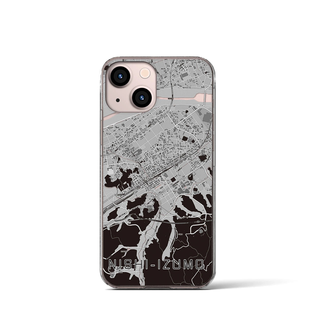 【西出雲(島根県)】地図柄iPhoneケース(クリアタイプ)