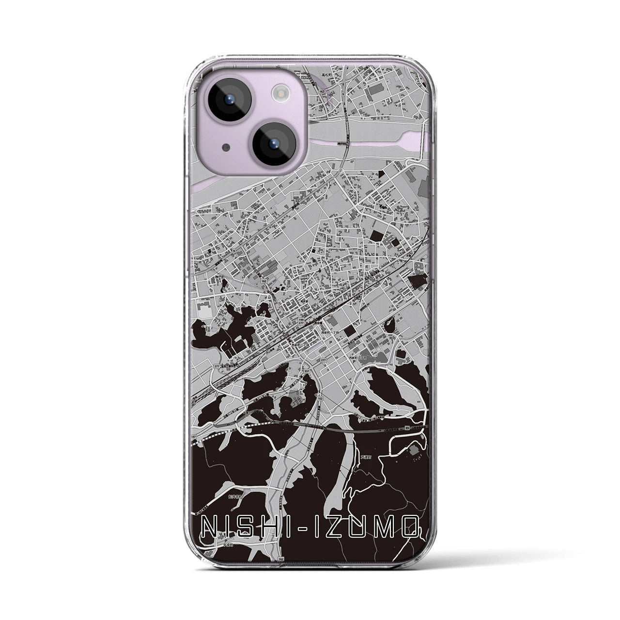 【西出雲(島根県)】地図柄iPhoneケース(クリアタイプ)