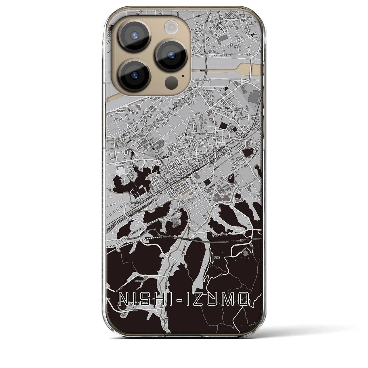 【西出雲(島根県)】地図柄iPhoneケース(クリアタイプ)