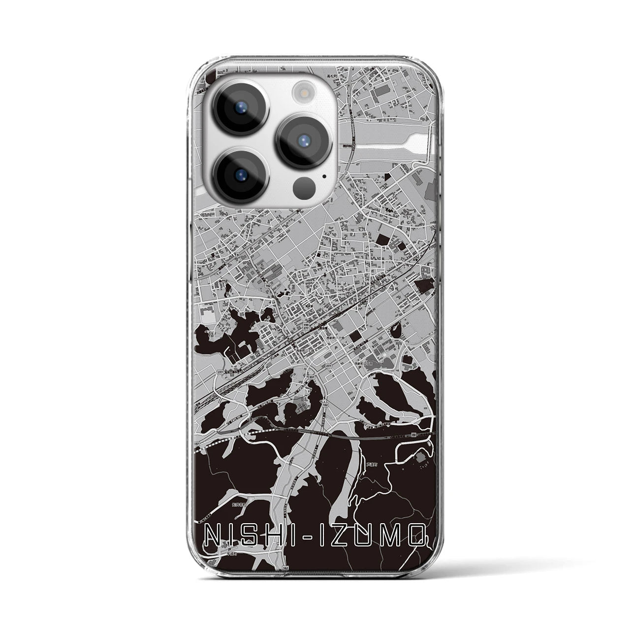 【西出雲(島根県)】地図柄iPhoneケース(クリアタイプ)