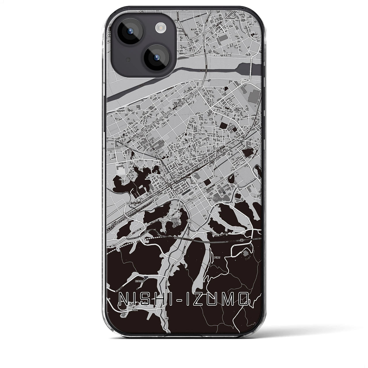 【西出雲(島根県)】地図柄iPhoneケース(クリアタイプ)