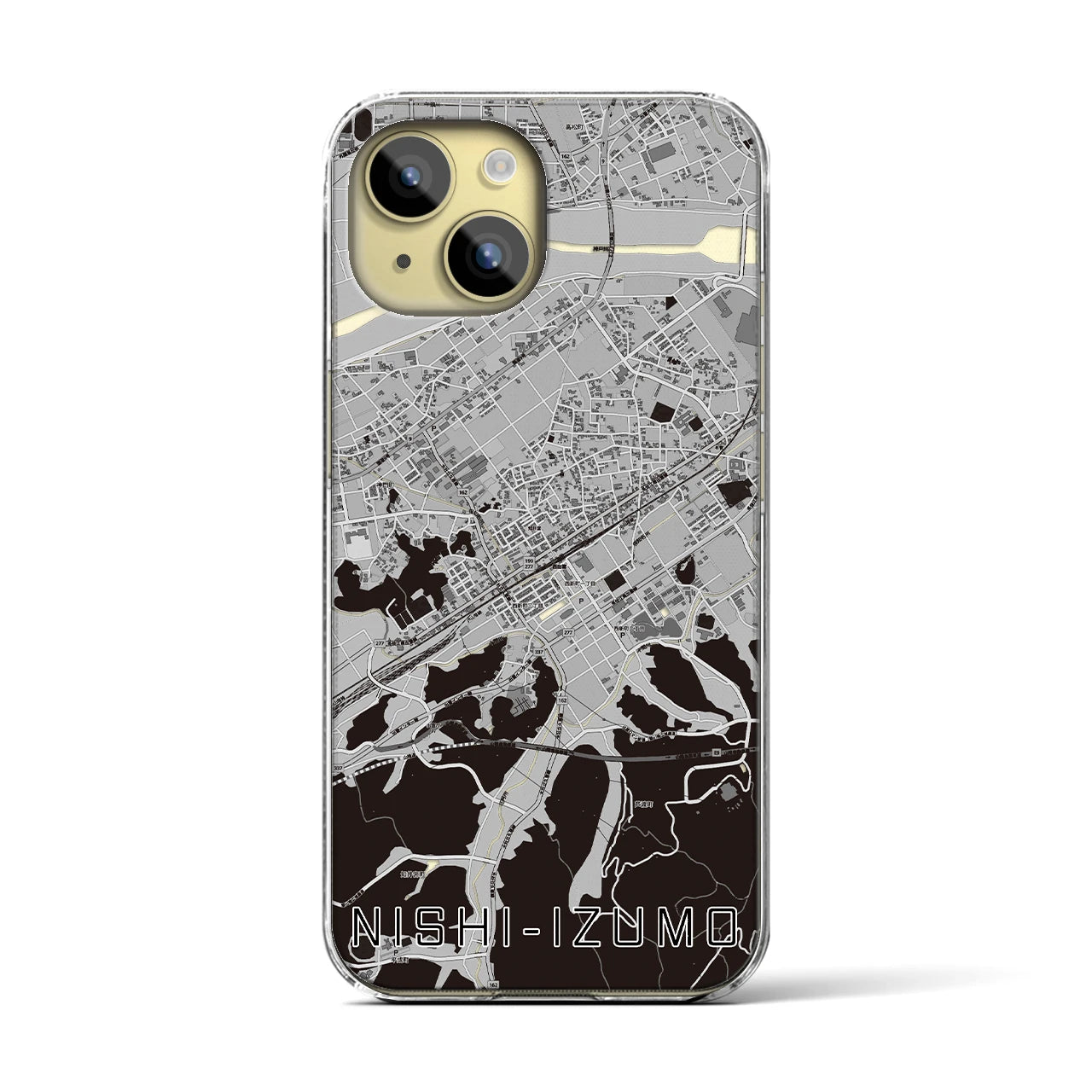 【西出雲(島根県)】地図柄iPhoneケース(クリアタイプ)