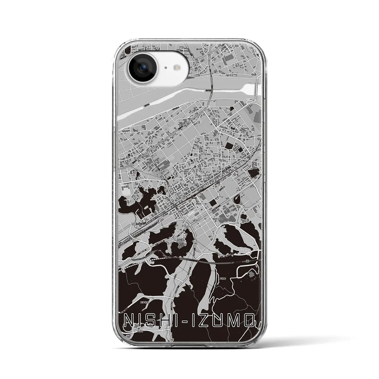 【西出雲(島根県)】地図柄iPhoneケース(クリアタイプ)