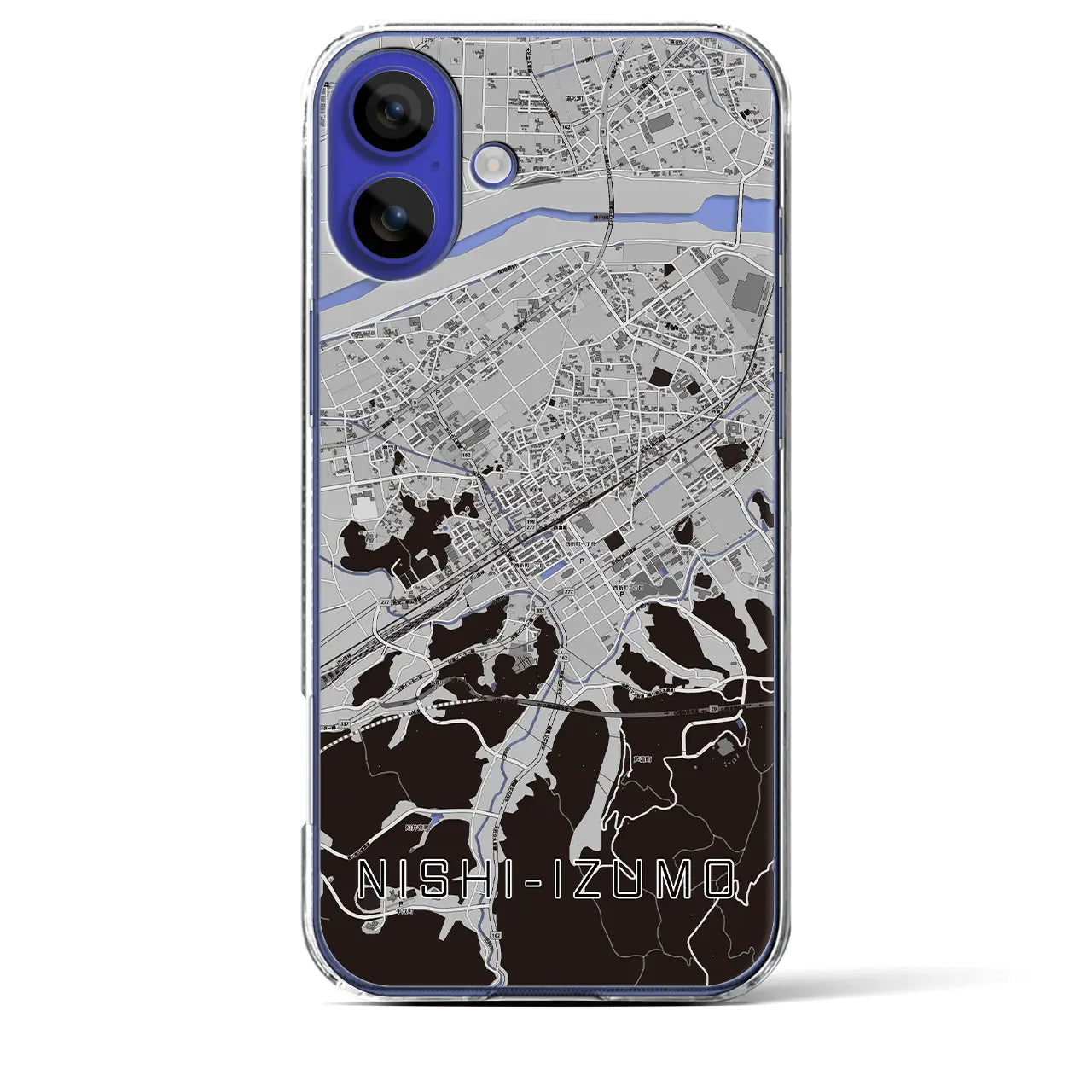 【西出雲(島根県)】地図柄iPhoneケース(クリアタイプ)