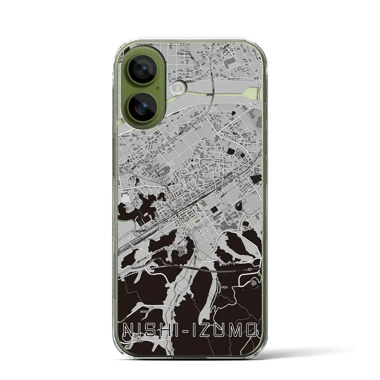 【西出雲(島根県)】地図柄iPhoneケース(クリアタイプ)