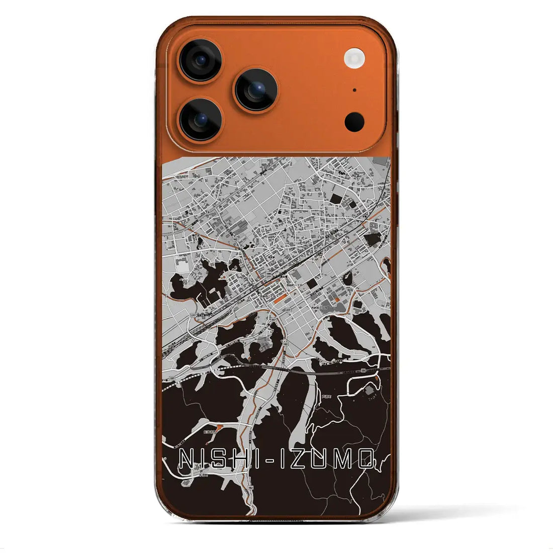 【西出雲(島根県)】地図柄iPhoneケース(クリアタイプ)