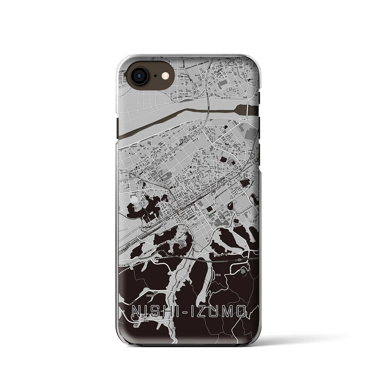 【西出雲(島根県)】地図柄iPhoneケース(クリアタイプ)