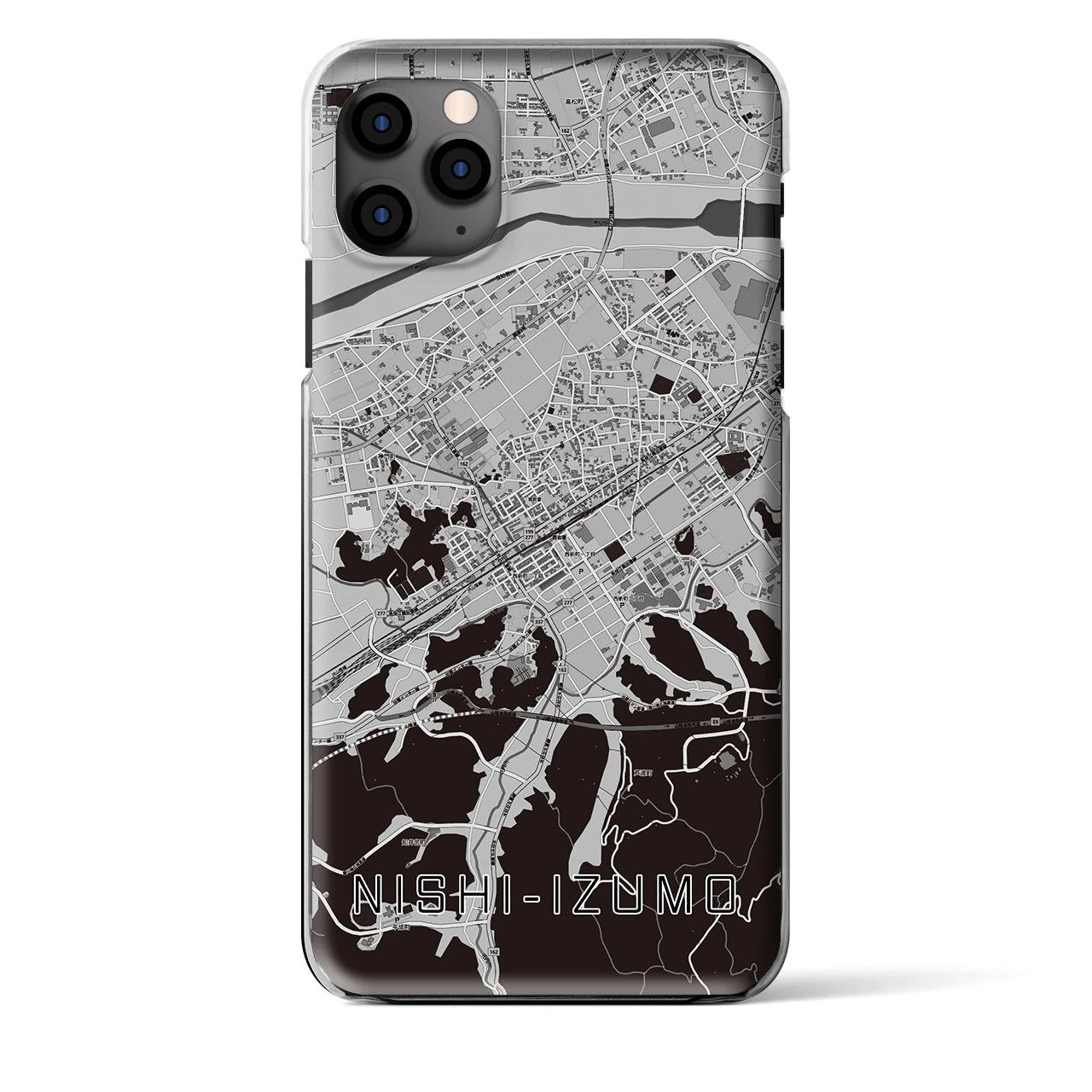 【西出雲(島根県)】地図柄iPhoneケース(クリアタイプ)