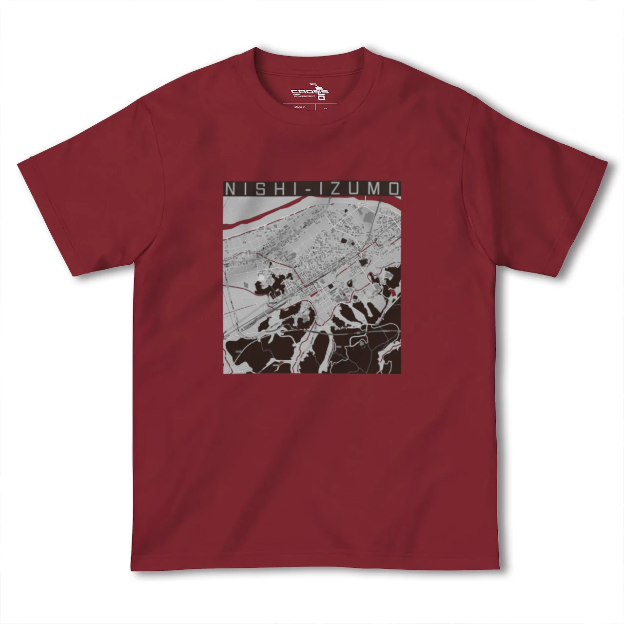 【西出雲(島根県)】地図柄ヘビーウェイトTシャツ