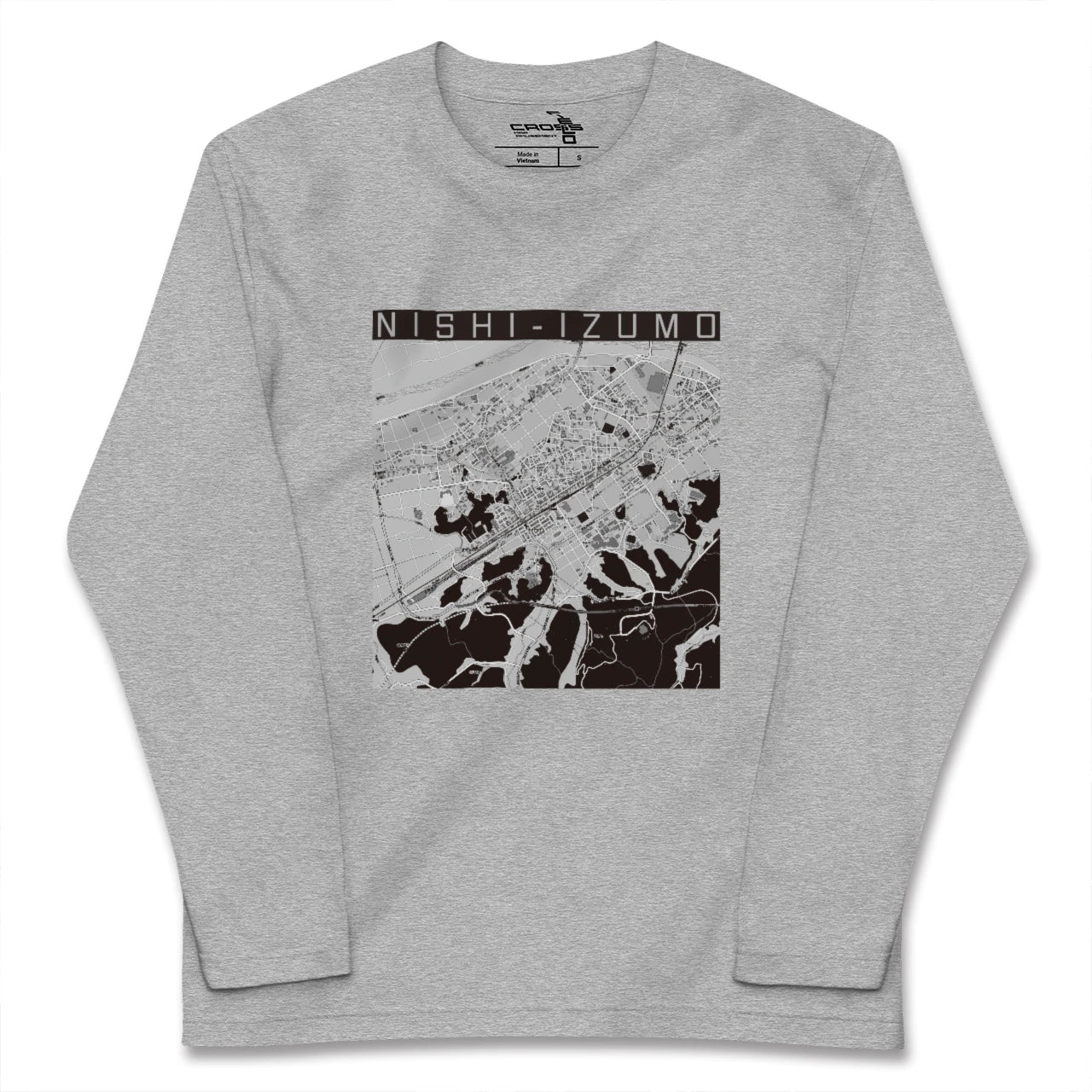 【西出雲(島根県)】地図柄ロングスリーブTシャツ