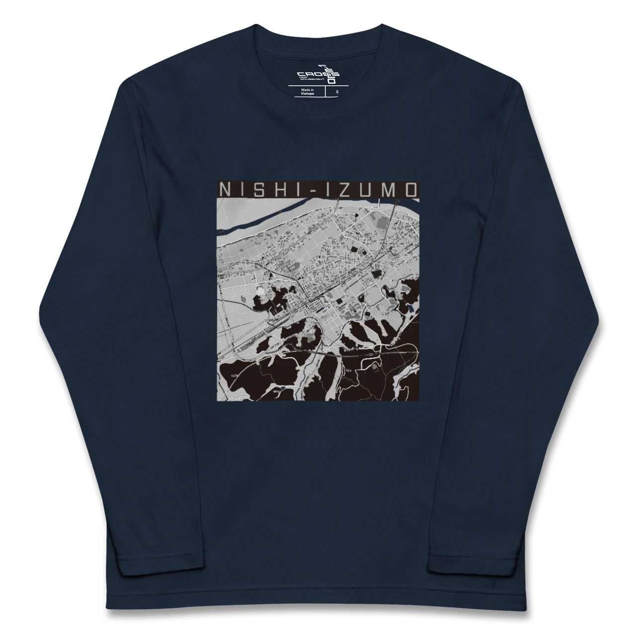 【西出雲(島根県)】地図柄ロングスリーブTシャツ
