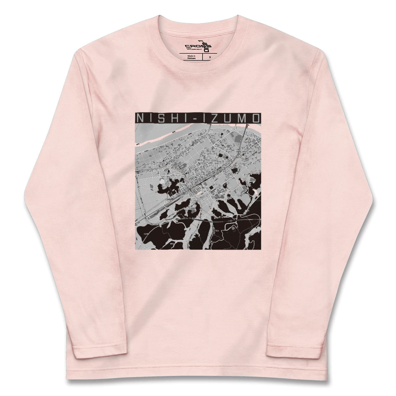 【西出雲(島根県)】地図柄ロングスリーブTシャツ